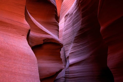 Sandstone formations in Upper Antelope Canyon