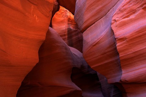 Sandstone formations in Upper Antelope Canyon