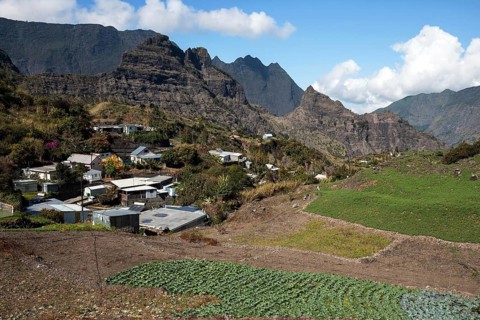 Small village and upland farming in Cilaos