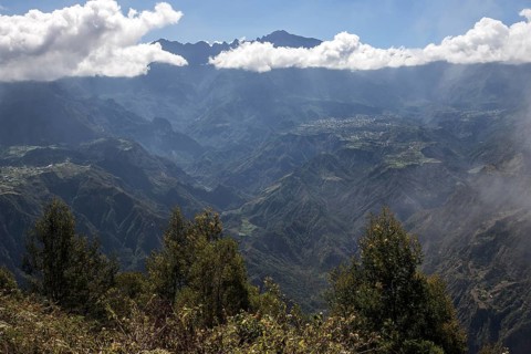 View from La Fenetre of Makes in the caldera Cirque de Cilaos