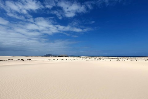White sand dunes in the wandering dunes of El Jable