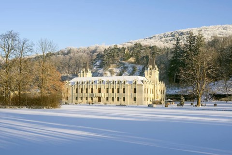 Hernstein Castle in winter
