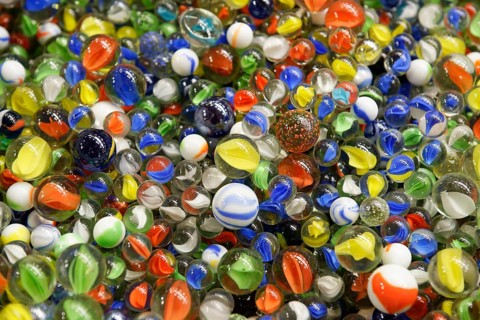 Colorful glass marbles