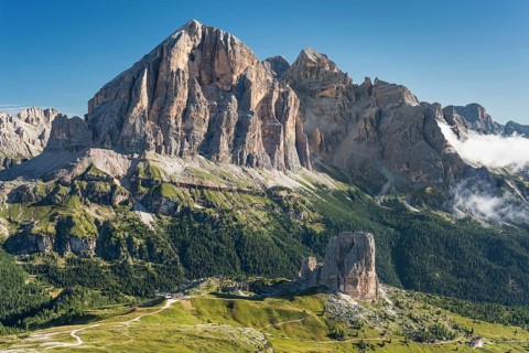 View from the mountain Nuvolau to the rock group Five Towers