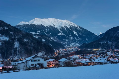 Montafon main valley in the evening