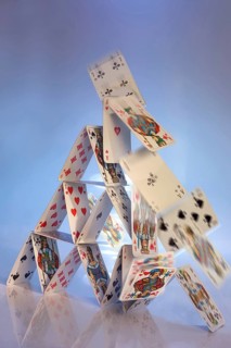 Collapsing house of cards