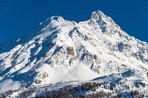 Mountain range with snow