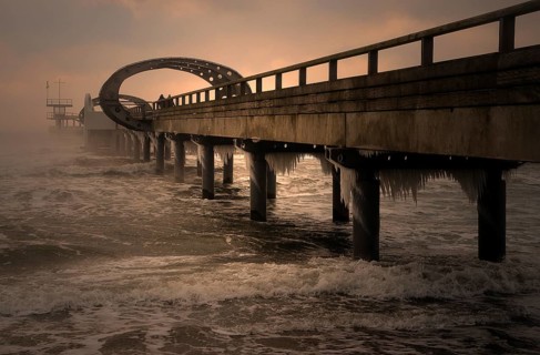 Pier with icicles