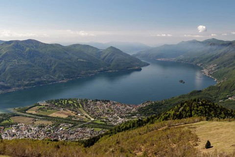 Locarno peninsula and Ascona with Lake Maggiore