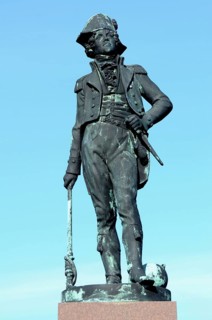 Statue of the Danish sea hero and naval officer in the Royal Danish navy