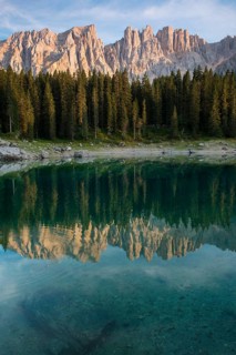 Karersee lake in front of Latemar