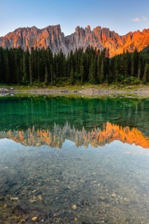Karersee lake in front of Latemar