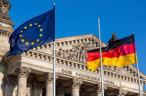 Reichstag with flags