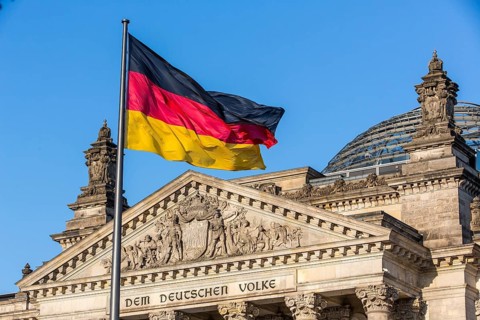 Reichstag with flag