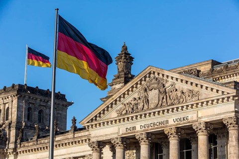 Reichstag with flags