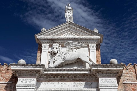 Venetian winged lion at arsenal gateway