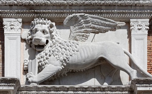Venetian winged lion at arsenal gateway