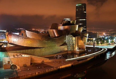 Guggenheim Museum at night