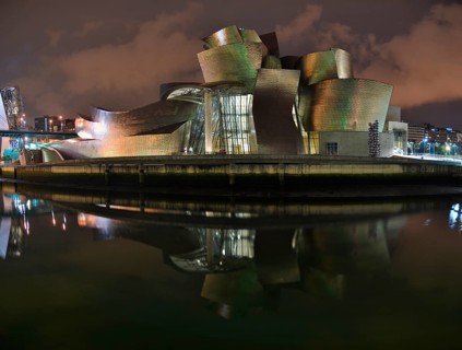 Guggenheim Museum at night