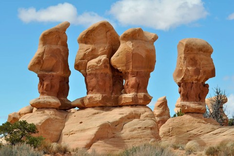Sandstone rocks on petrified sandstone dunes