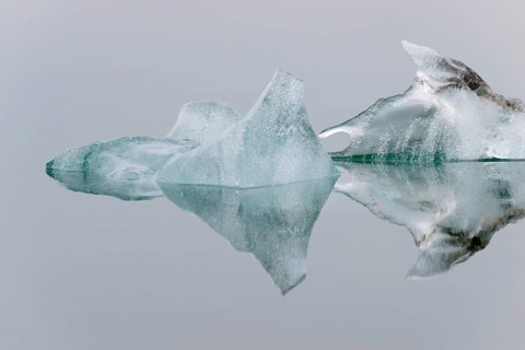 Block of ice in the water