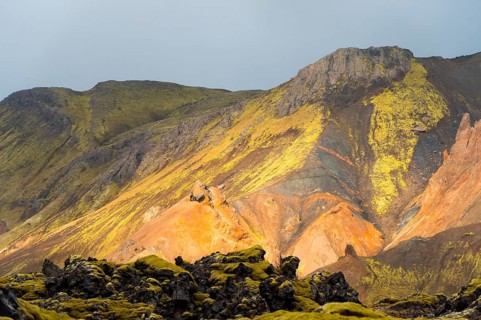 Volcanic mountains in the morning light