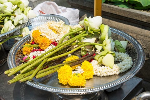 Floral decoration at a temple