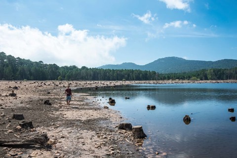 Dry reservoir lake of Ospedale