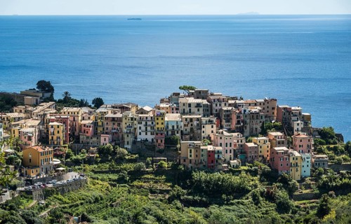 Corniglia with view of sea
