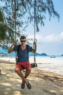 Young man on swing