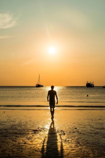 Young man on beach
