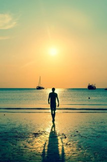 Young man on beach