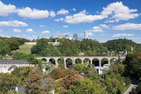 View from the Casemates du buck at Aqueduct and Kirchberg plateau