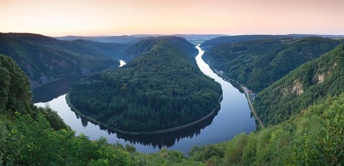 Saarschleife river Saar bend from Cloef lookout