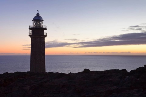 Lighthouse Faro de Orchilla in the evening