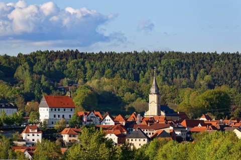 Town hall and parish church of St Heinrich and Kunigunde