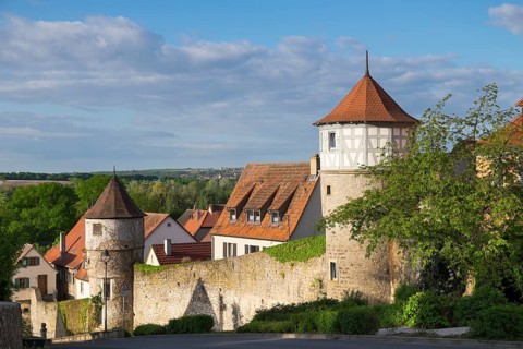 City walls with round towers