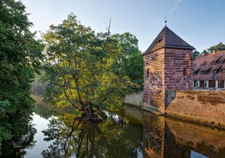River Pegnitz and fortification tower