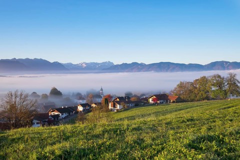 Aidling with fog in autumn