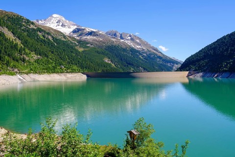 Schlegeis reservoir with dam wall