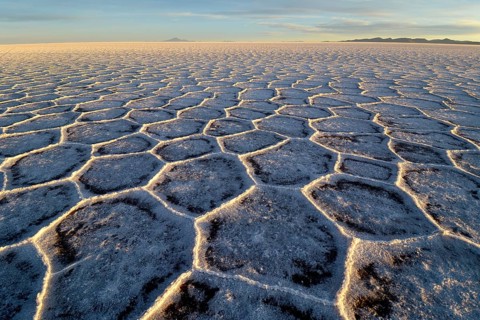 Honeycomb structure on Salar de Uyuni