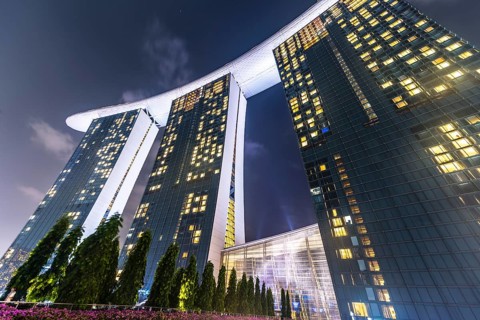 Marina Bay Sands Hotel at night