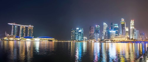 Panorama Marina Bay at night