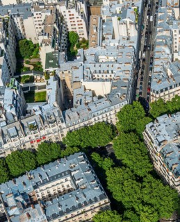 View of houses and streets from Eiffel Tower