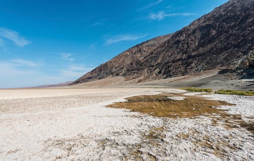 Salt crust on the salt pan of Badwater Basin