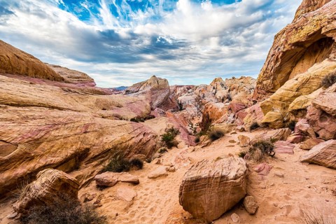 Red orange sandstone rock