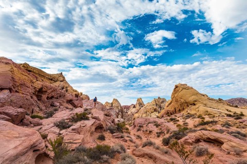 Red orange sandstone rock