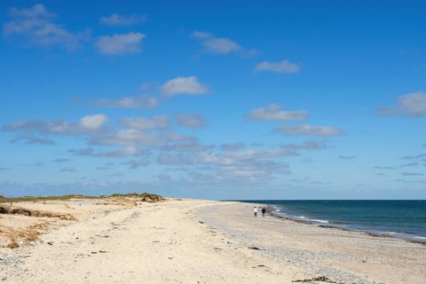 Beach with sand and gravel