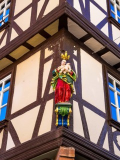 Decorated half-timbered houses in the historic centre