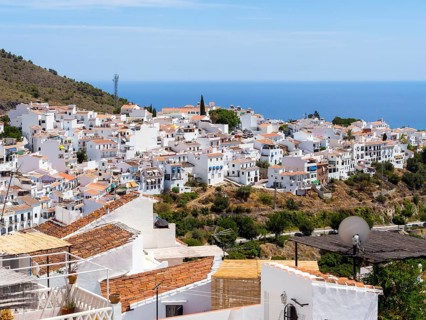 View of white houses in Frigiliana